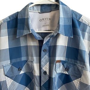 Orvis Plaid Button Up Shirt Short Sleeve Outdoor Y30